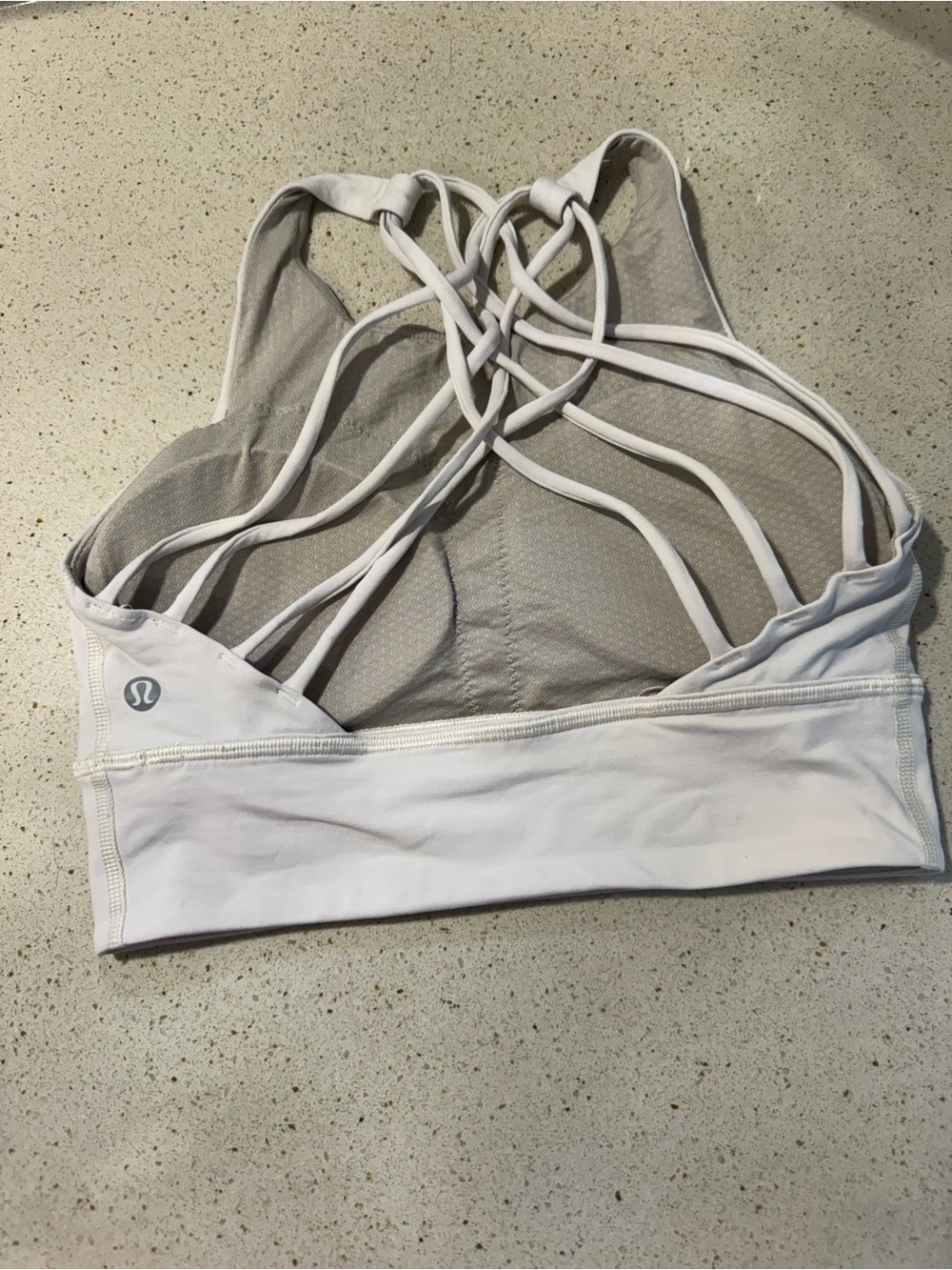 lululemon athletica White Strappy Mesh-Back Sports Bra